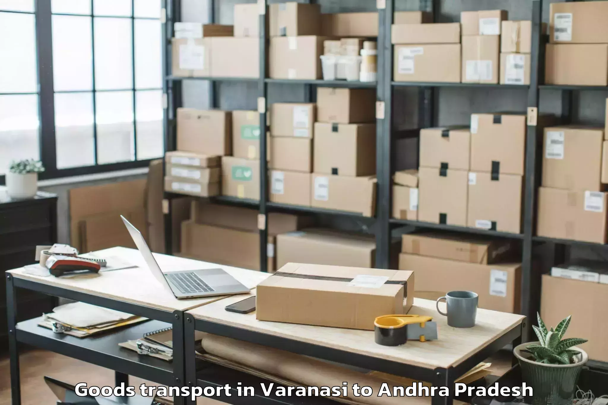 Book Varanasi to Vadlamudi Goods Transport